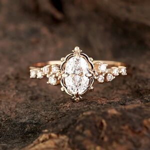 LIVE SALE 18k Gold Princess Cut Crystal Quartz Ring